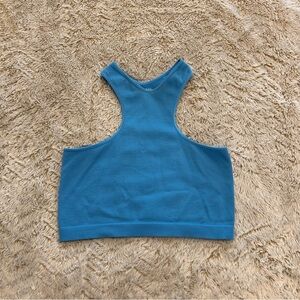 Blue Racerback Crop Top